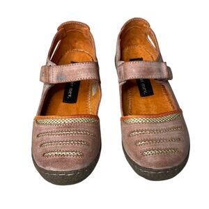 Bernie Mev Raizo Women's 6/37 Orange Brick Pinkish Leather Mary Jane Strap NWOB